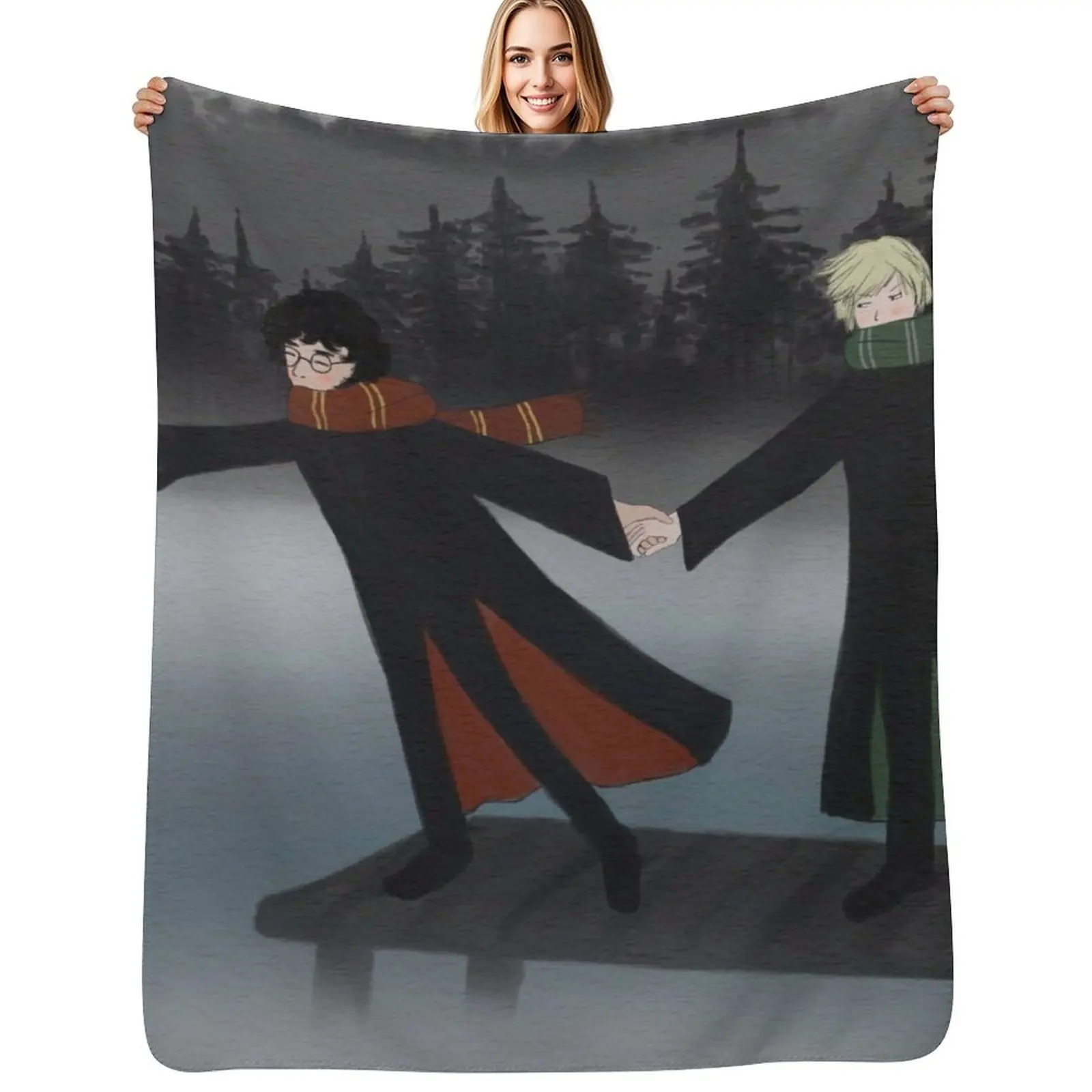 

drarry in a foggy day Throw Blanket Luxury Designer blankets and throws Luxury Throw Cute Plaid Blankets