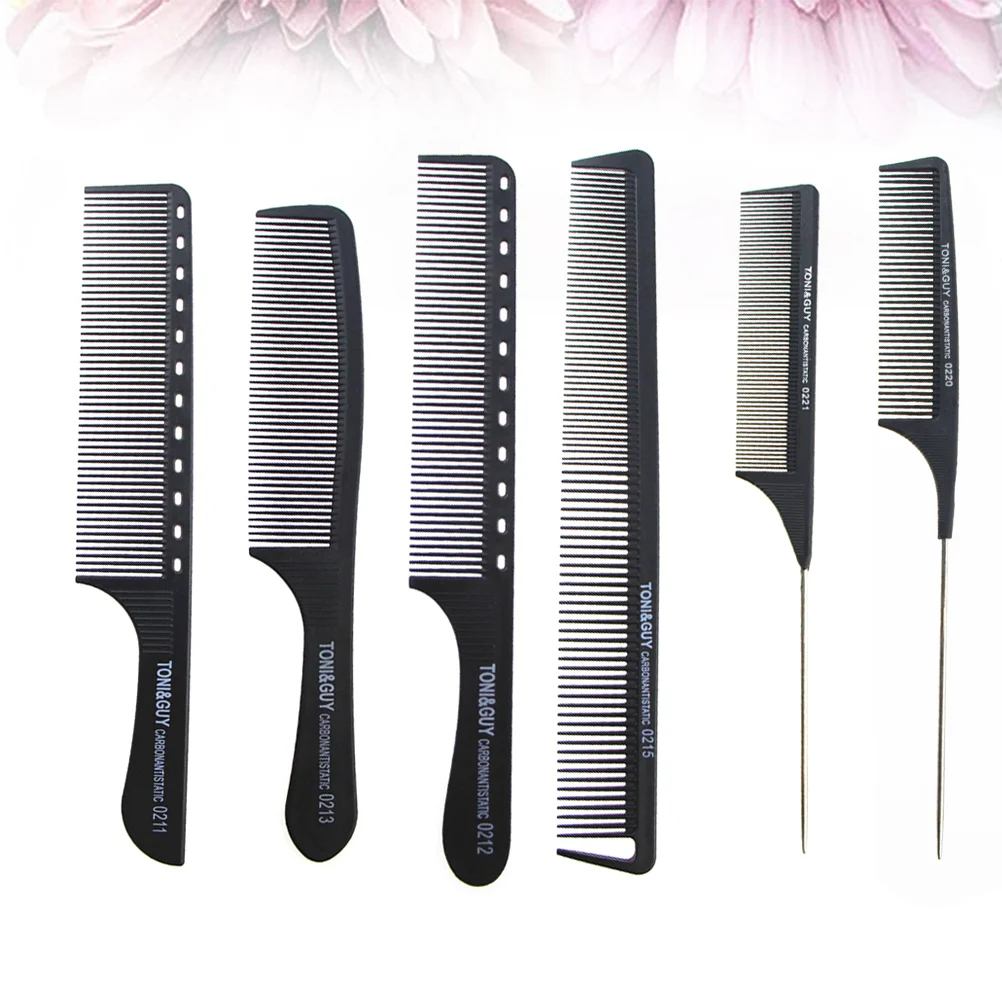 6 Pcs Barber Comb Hair Shearing Tools Anti-Static Combs High Temperature Resistance