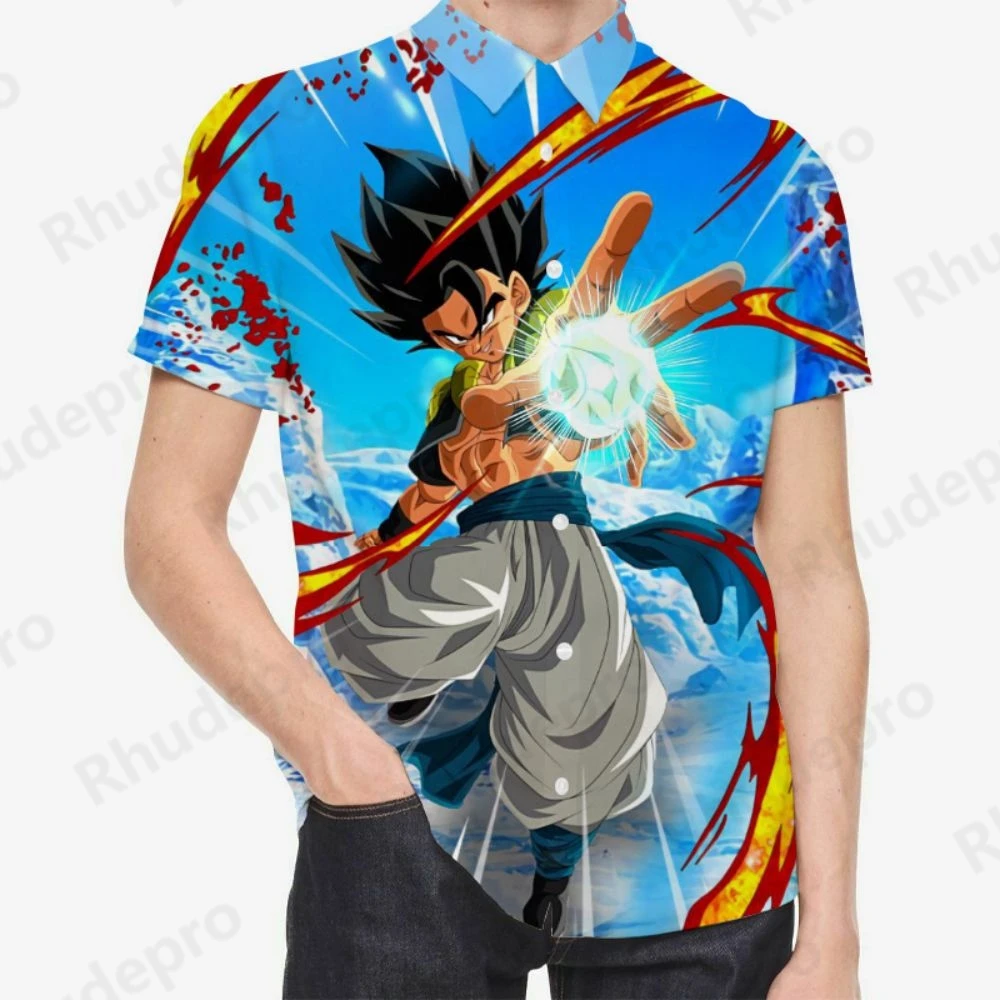 Blusa masculina de Anime Dragon Ball Z, Camisa social, Viagem da temporada, Camisas originais, extragrandes, Roupas Masculinas de Verão, Vegeta Streetwear, 2021