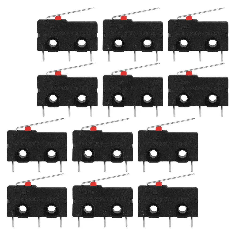

12Pcs Micro Limit Switch Straight Lever Reliable Compact Precision Limit Detection Switch for Electronic Mechanical Use