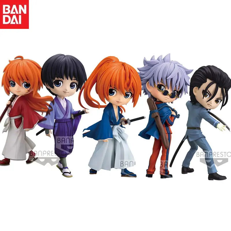 

Bandai Qposket Rurouni Kenshin KENSHIN HIMURA Enishi Yukishiro Hajime Saito Sojiro Seta Battousai Himura Action Figure Model