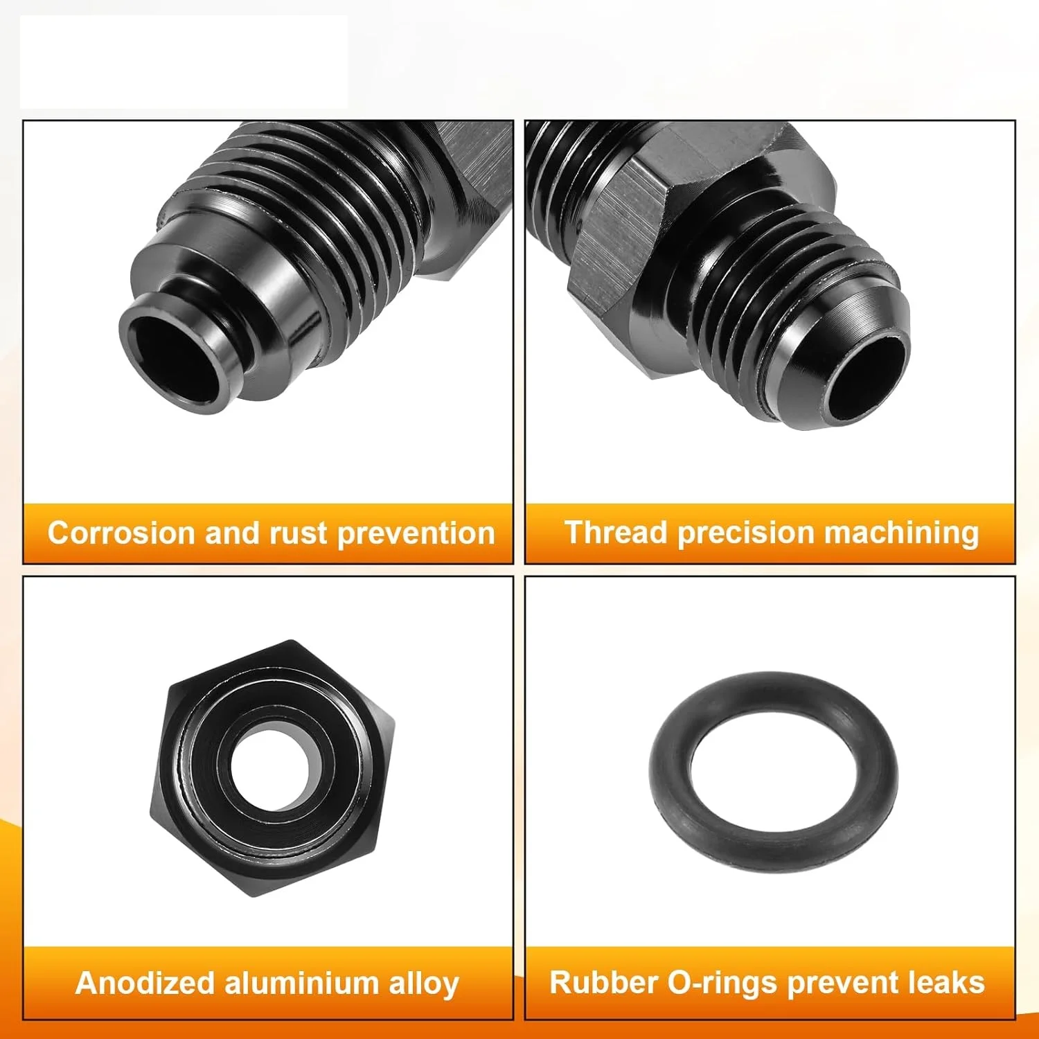 6AN Male Flare To M16x1.5 O Ring Seal Power Steering Adapter Fitting Connector AN6 Male Flare Power Steering Adapter