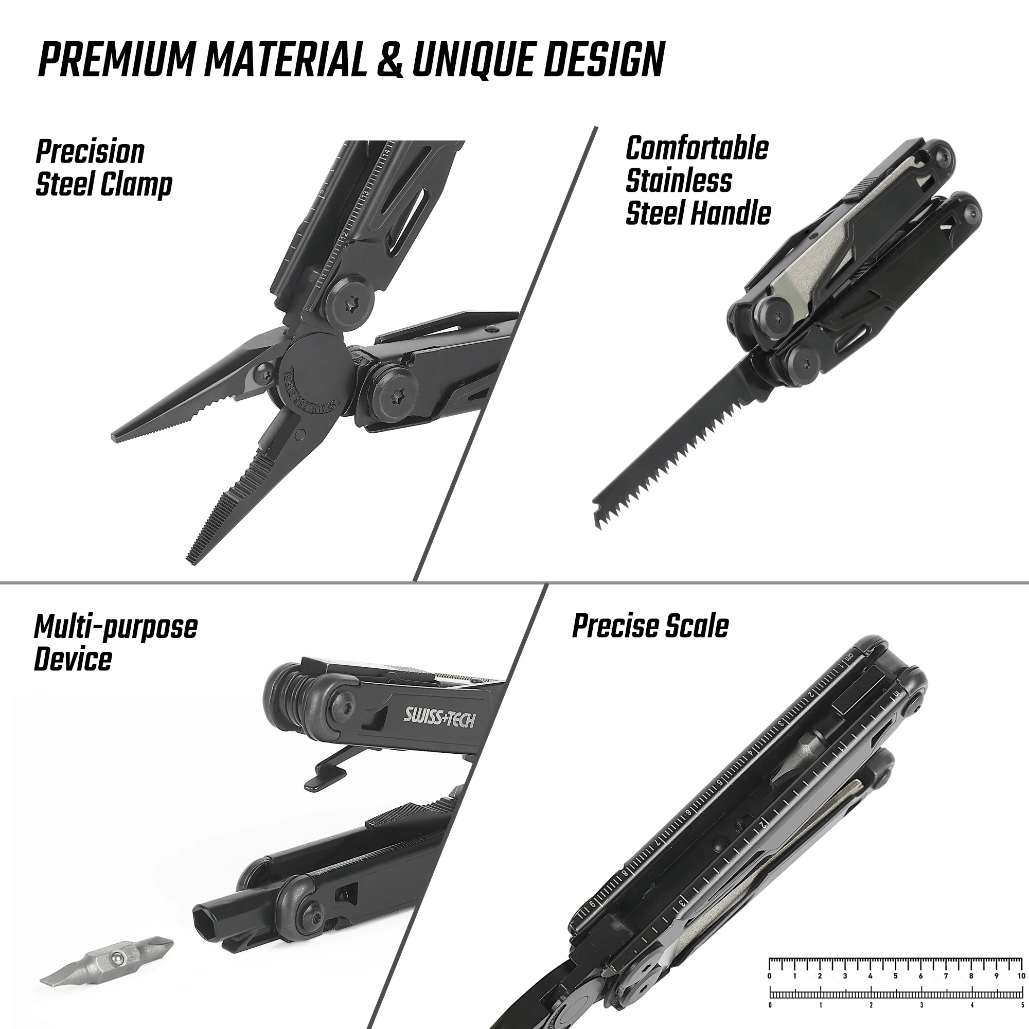 SWISS TECH-16 em 1 Camping Multitool, Multi Alicate Dobrável, Fio Stripper, Bolso Ao Ar Livre, Mini Portátil para Camping, Nova Chegada