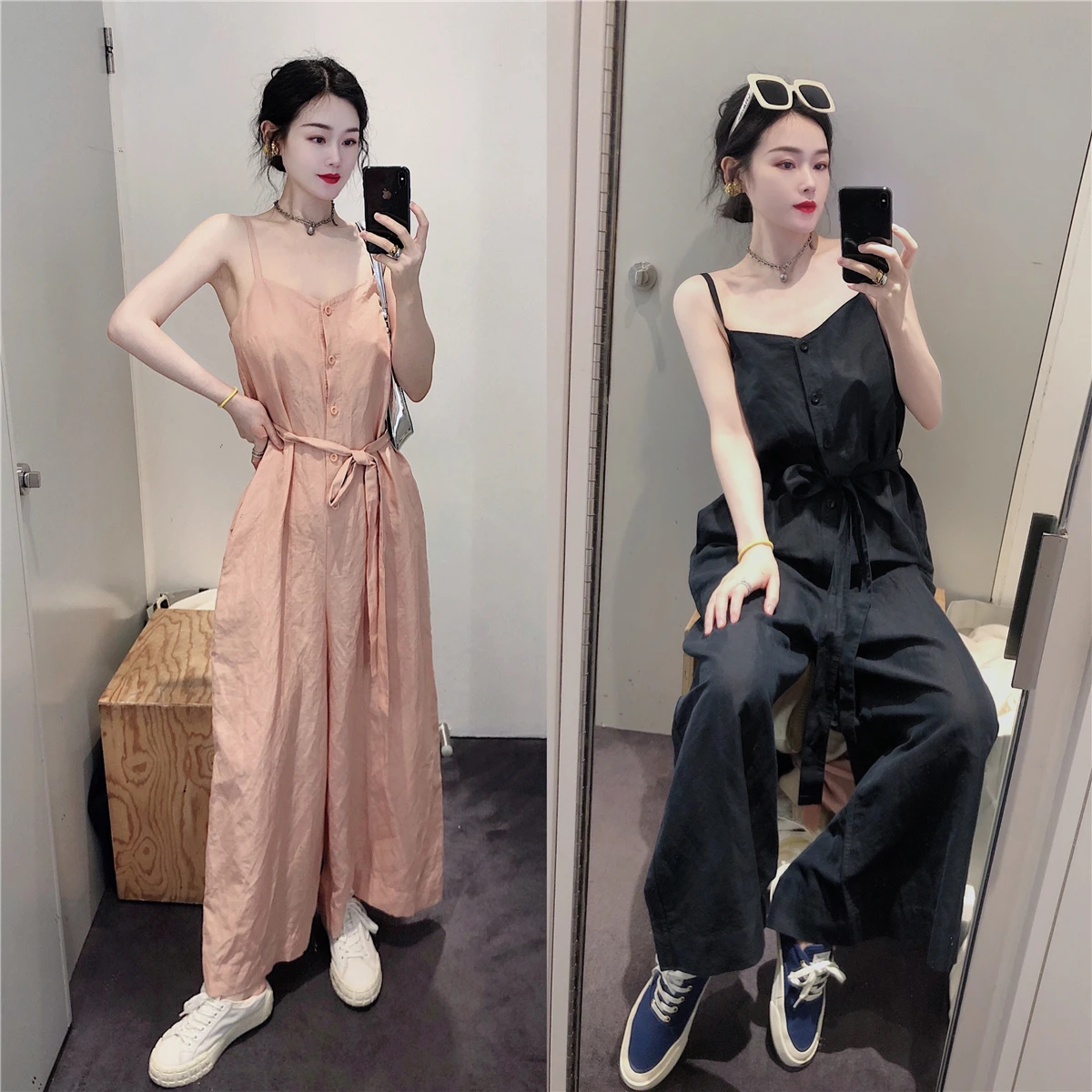 

Yjiid24 Summer New Loose Wide Leg Pure Linen Svel Women's Rer High Waist Cotton Blend Comfortable Fit