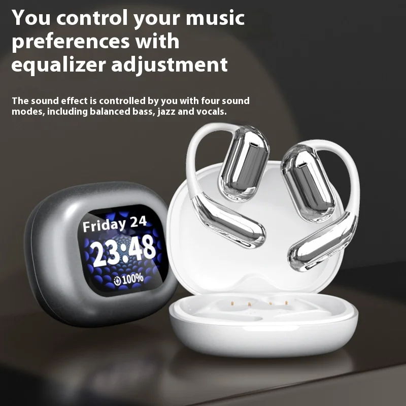 Q16PRO AI Translation Earbuds｜Open-Back Bluetooth Earphones｜Real-Time Voice Translation in 43 Languages｜LCD Color Display｜Blueto