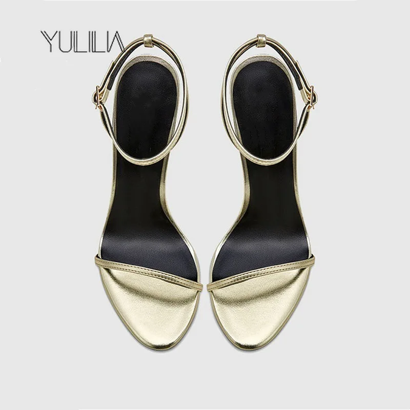 YULILIA American Style Fashion Sexy Office Nightclub Party Wedding Women's Woman Gold Strap Stiletto Sandals High Heel Pumps view 4