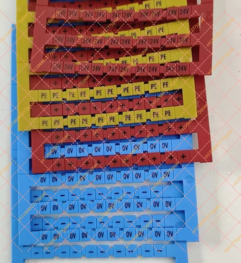 100pcs New for Beifu BZ1100 Module Identification Labels - Multi-Color Electrical Signs for 0V, 24V, PE, +/- Terminals