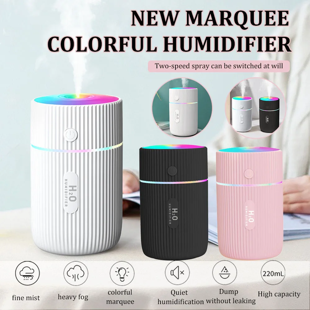 Mini Car Air Humidifier Portable Air Freshener With LED Night Light 2 Modes USB Power Oil Diffuser For Car Interior Accessories