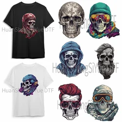 Skull Print Ironed Sticker Clothes DTF Fashion T-shirt Hoodie DIY Jacket Patch Hot Paste Paper Waterproof