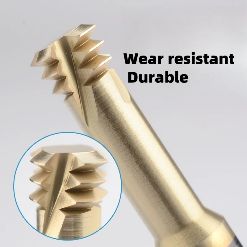 CNC Machine Cemented Carbide Titanium Alloy Three Flute Thread Milling Cutter M1M2M3M4M5M6M8M10M12M16M18M20M22M24 Mill Cutters