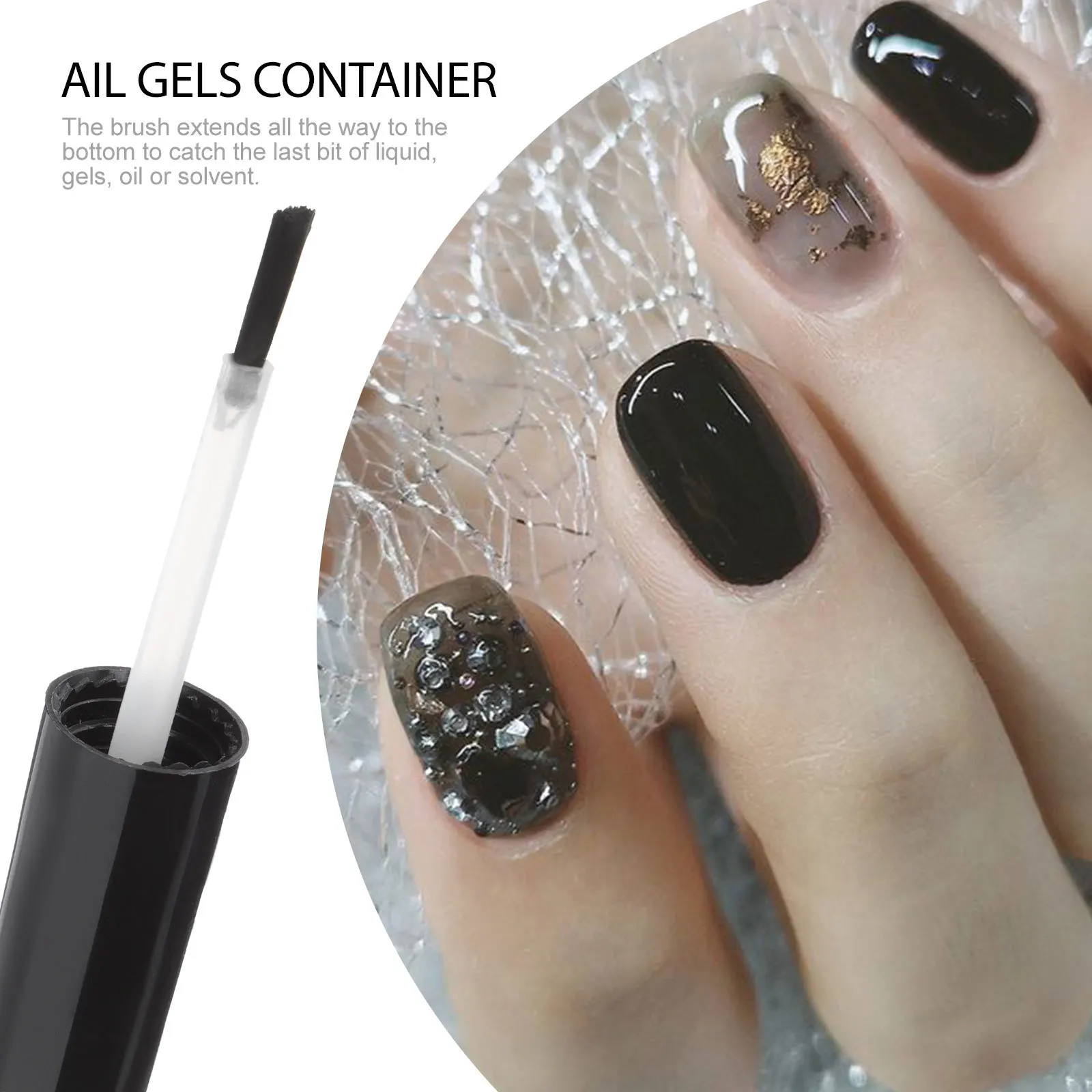 

20Pcs Empty Nail Polish Bottles Durable Glass Containers with Extended Brush for Personal and Salon Use Nail Gels Container