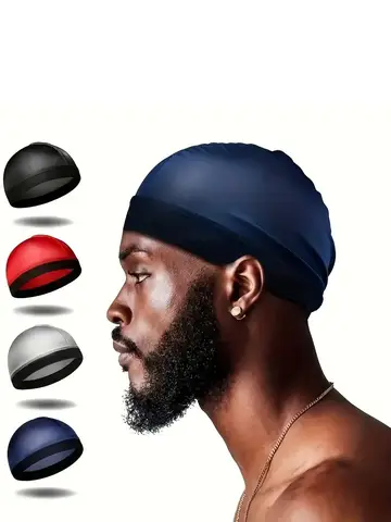 New Thick Silky Breathable Dome Elastic Mesh Wig Cap For Men Women Breathable Knit Street Style Cap Silky Wave Cap