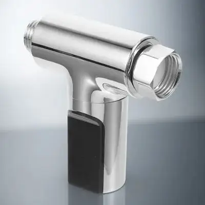 

Silver LED Digital Shower Thermometer Hydro Powered Free Real Time Water Temperature Display Shower Hose Compatible Easy