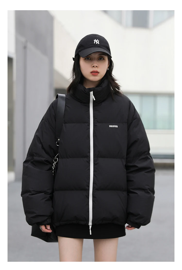 CHIC VEN Women Down Coats Streetwear Solid 90 White Duck Down Stand Collar Female Down Jacket Warm Ladies Overcoat Winter 2024