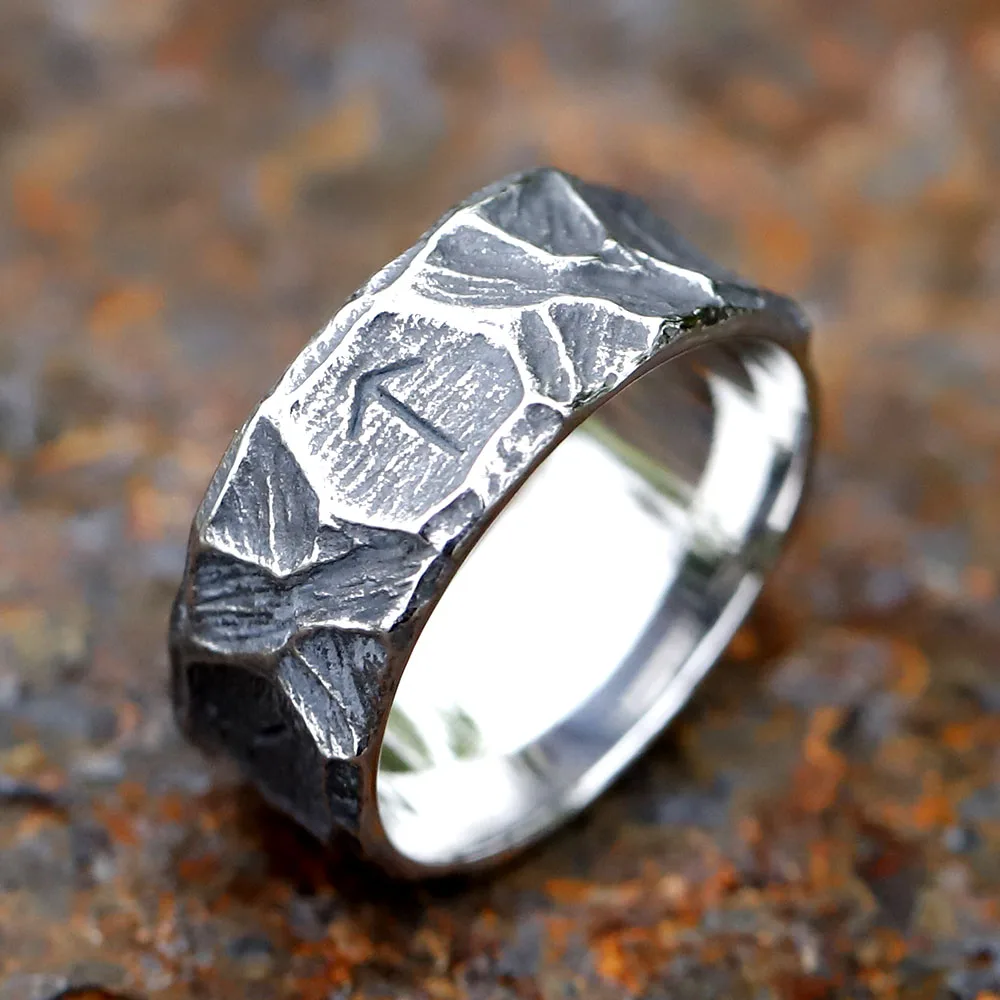 2023 NEW Vintage 316L Stainless Steel Viking rune Ring for Men steel Amulet retro fashion Jewelry FOR GIFT free shipping
