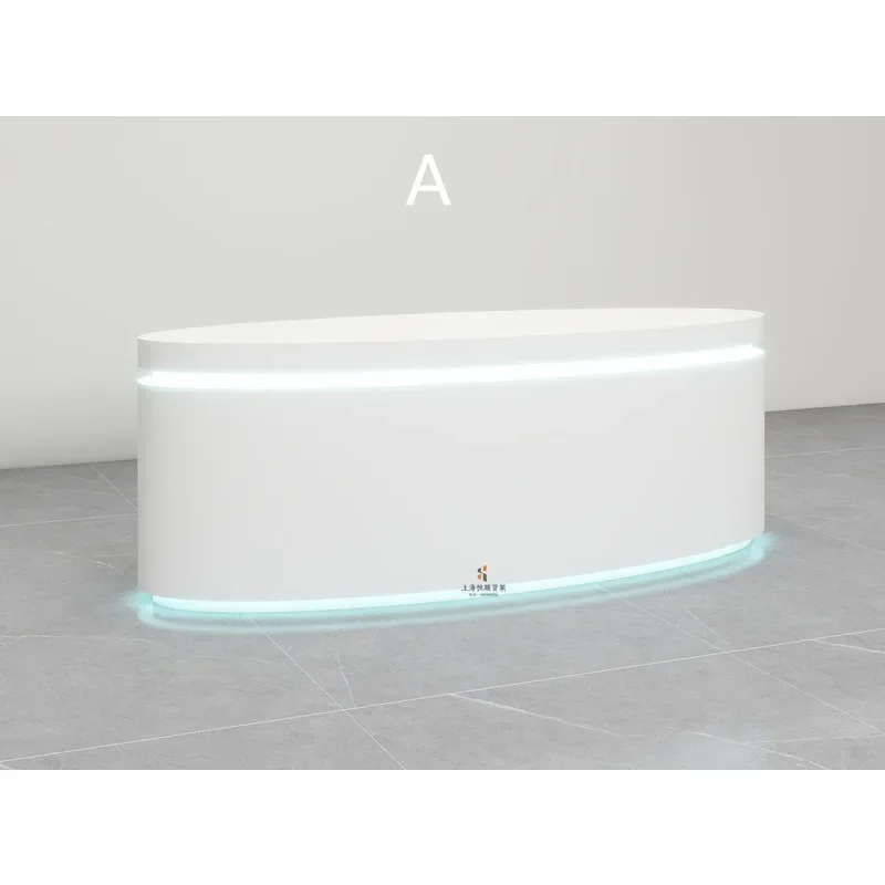 Nakajima Showcase Company Showroom Technology Products Showcase Creative Luminous Table Oval Showcase Customized Paint