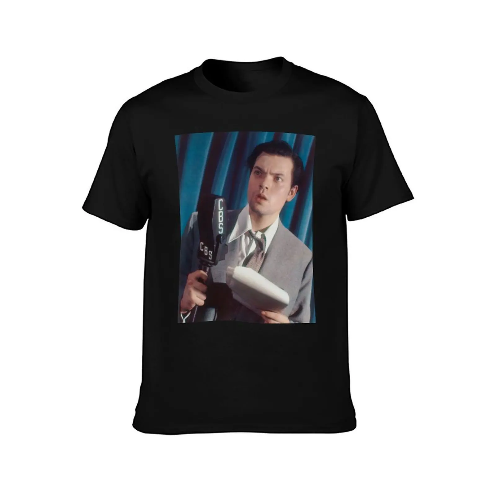 Orson Welles Portrait T-Shirt, Summer Casual Cotton Tee, Oversized Streetwear Tops, Vintage Graphic Print, Unisex Men Women