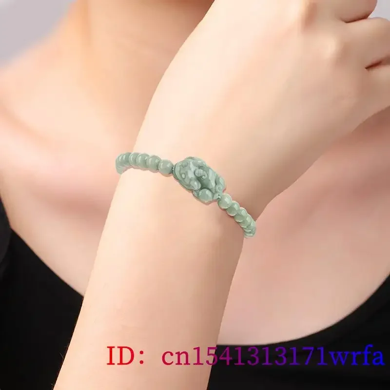 Burmese Jade Pixiu Bracelets Natural Chinese Green Jewelry Designer Gemstone Accessories Carved Bead Jadeite Women Bracelet 5