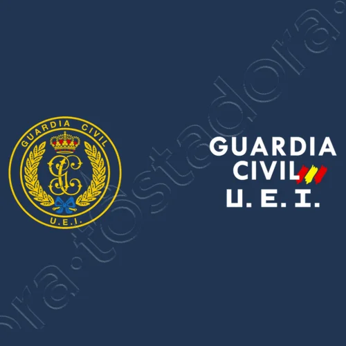 España Guardia Civil UEI Insignia Camiseta. 100% Algodón De Alta Calidad, Cuello Redondo Casual Top