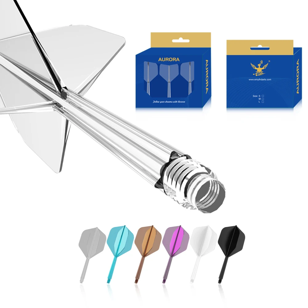 

AURORA New Integrated Dart Shaft and Flights Big Wing Shape, Set of 3, Designed for Professional Darts Games Durable