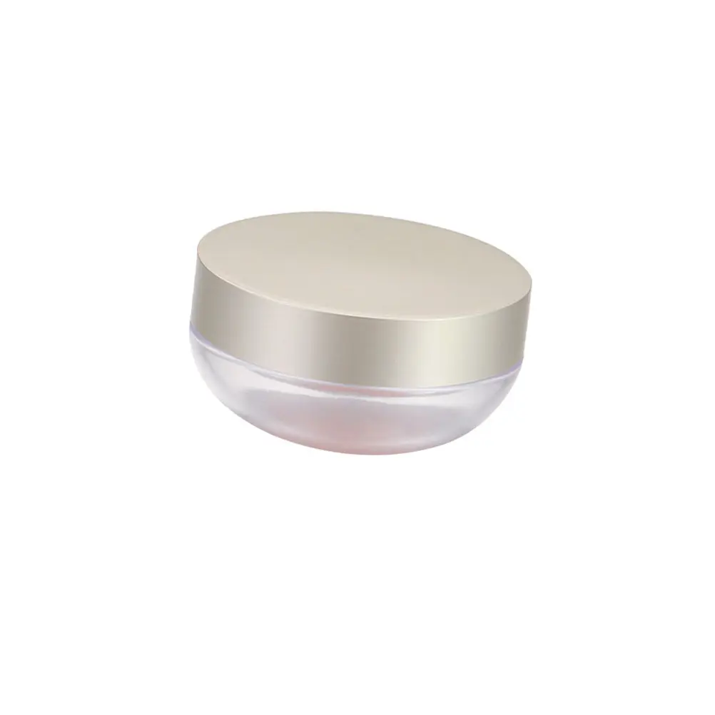 Ultra Portable Loose Powder Container Double Layer Leak Proof Mesh Interlayer Mirror Finish Powder Box for Travel Outdoor Makeup