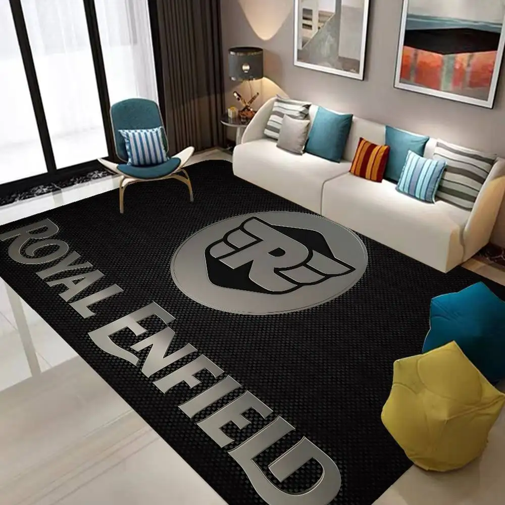 ROYAL ENFIELD Motorcycle logo Floor Mat Cheaper Anti-slip Modern Living Room Balcony Printed Bedside Mats