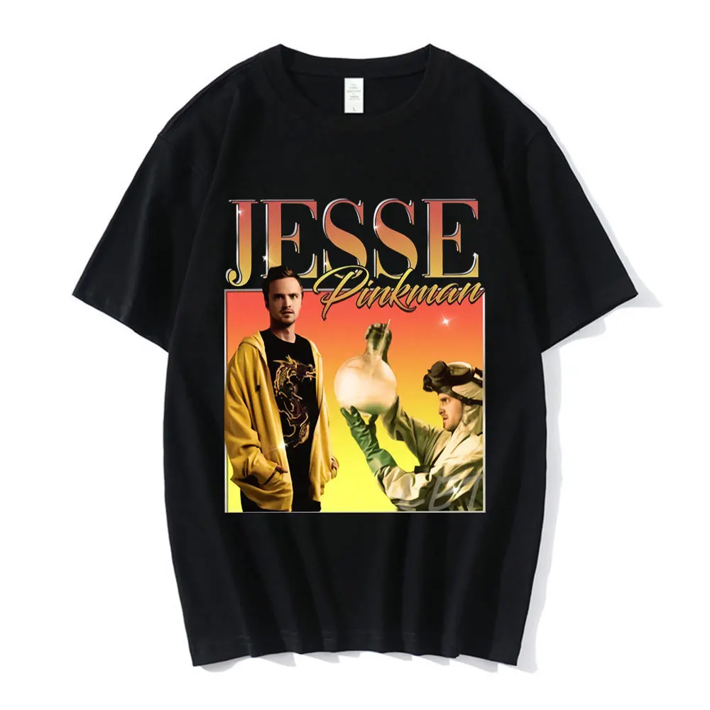 Jesse Pinkman Print T-Shirt Summer Funny Hip Hop T-shirts Casual Loose Male Cotton Tops Tee Shirt Oversized Harajuku Streetwear