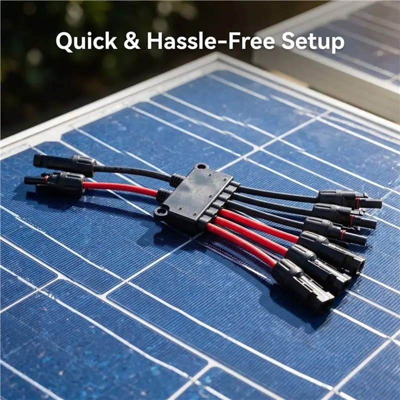 [NEWA76K!】 For Solar Panel Splitter, 2 To 6 Y-Branch P Connector For Solar Panels, Tool-Free Design 10Awg, For Boat And RV Appli
