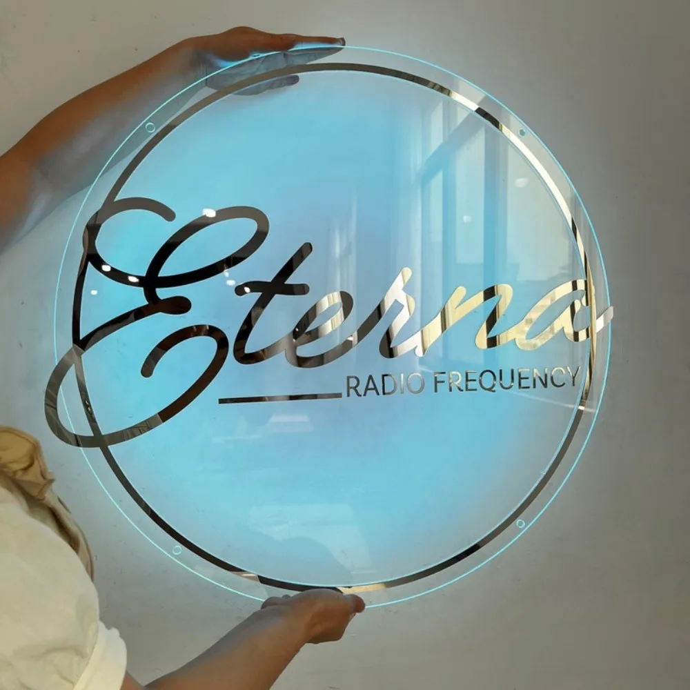 Backlit Illuminated Sign Business Neon Lights Mirror Logo Signs Personalized LED Customize LOGO for Retail Outlets Hair Studio