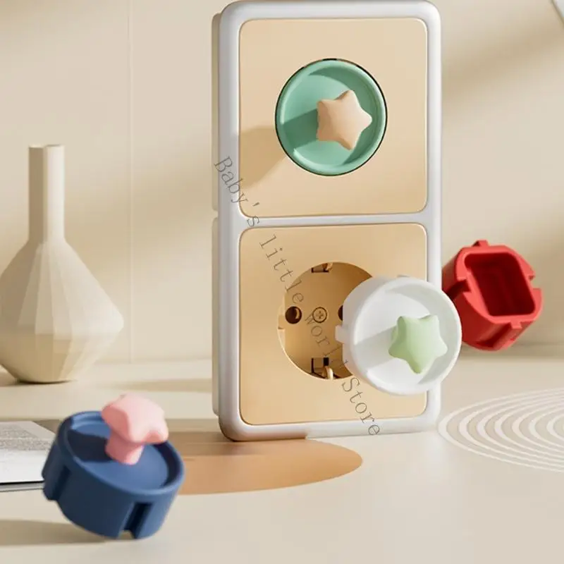 متعدد الألوان اختياري الأطفال الآمن مقابس كهربائية يغطي سيليكون التوصيل حماة الغبار تصميم 1 قطعة أو 10 قطعة B2EB #4