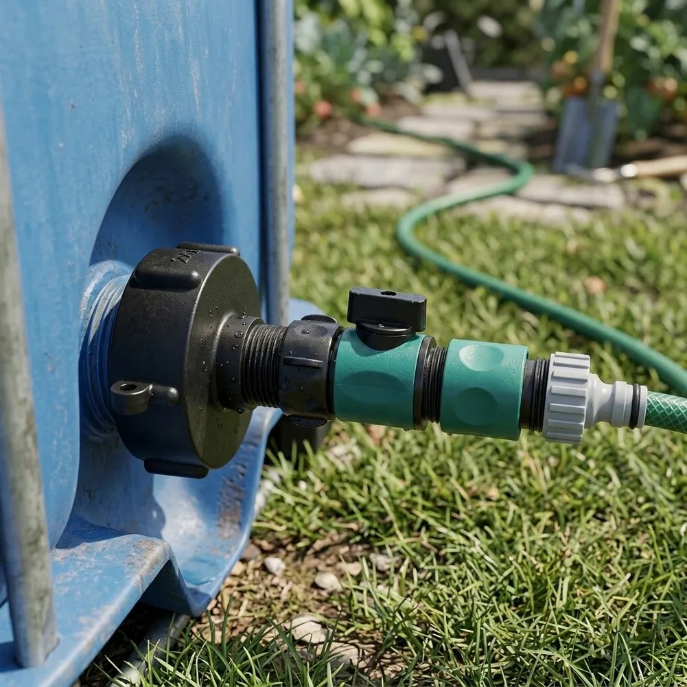 Plastic Water Tank Adapter for S60X6 For IBC Tanks with Tap Style On Valve and 3/4 Inch Thread for Irrigation Setup