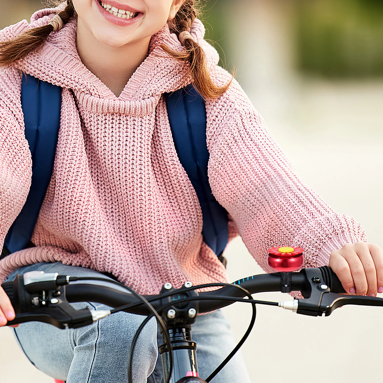 

Sunflower Shape Bike Bell Cycling Bell Handlebar Ring 22cm Diameter Lightweight Durable Bicycle Ringer for Folding