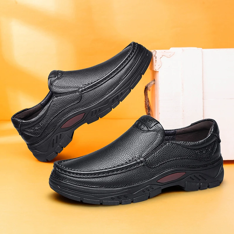 Черная итальянская кожаная обувь, элитные брендовые мужские лоферы, деловые лоферы из натуральной кожи, мужские мокасины, большой размер 38-47, мужское платье