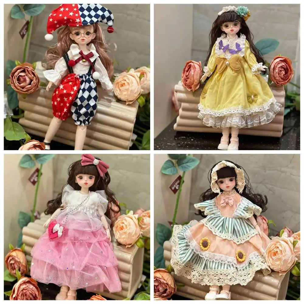 Poupée Bjd SD 30cm avec vêtements, yeux attrayants, robe de princesse à talons hauts, avec perruque, maquillage, cheveux longs, 1/6
