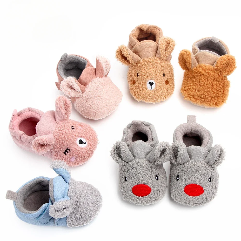 

Winter Warm Baby Slippers Toddler Plush Floor Sock Shoes Boys Girl Children Soft Anti-slip Walking Shoes Indoor Home Kids Shoes