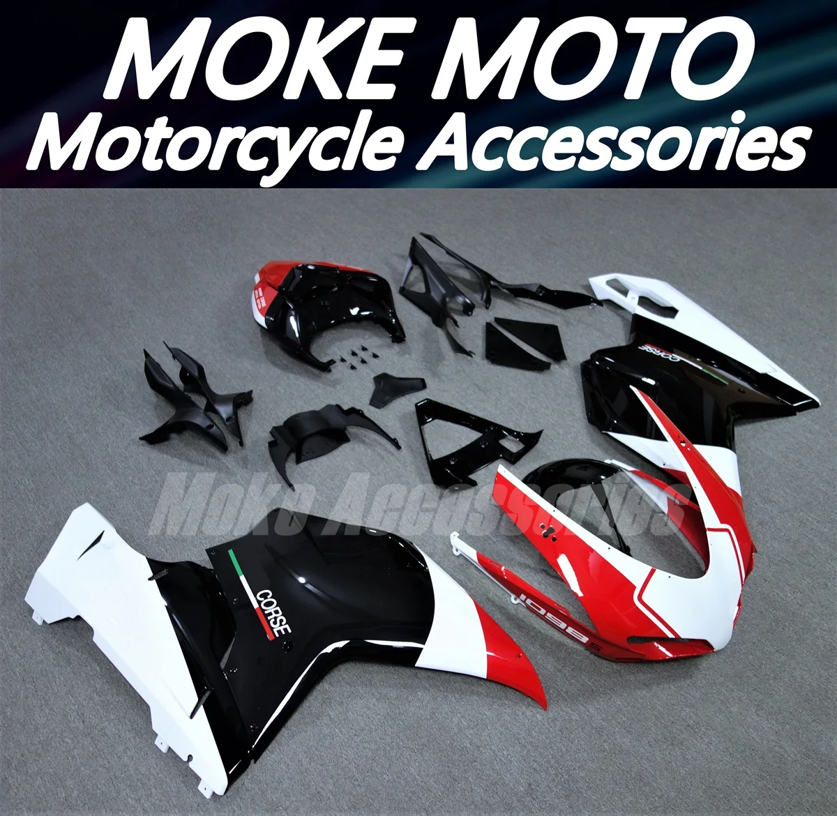 Motorcycle Fairings Kit Fit For 848 1098 1198 2007-2012 Bodywork Set High Quality Abs Injection Black White Red 2