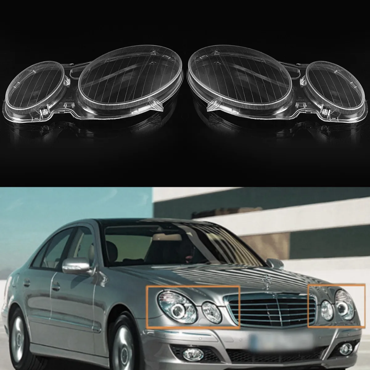 Car  Headlight Cover shell Headlamp Lenses Left / Right Side Polycarbonate for MERCEDES for BENZ E CLASS W211 E320 E350 2006-08