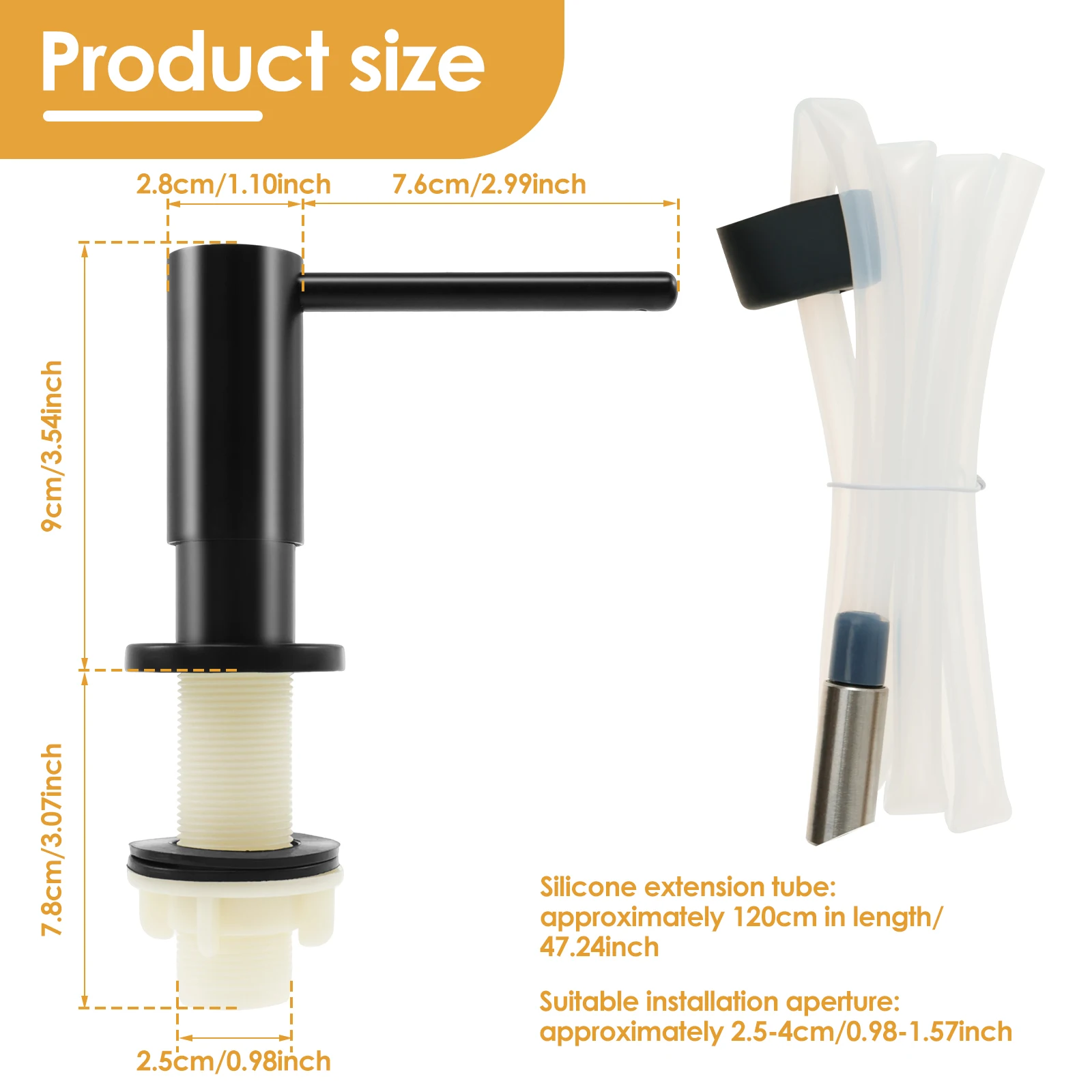 Liquids Soap Dispenser Extension Tube Kit Kitchen Built in Sink Dish Soap Dispenser Bathroom Lotion Detergent Hand Press Pumps