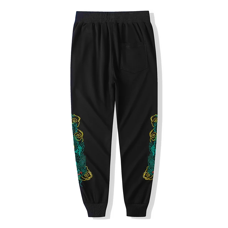 Chinese Style Dragon Embroidery Pants 2025 Fashion Hip Hop Streetwear Sports Sweatpants Daily Wear Men's Casual Trousers