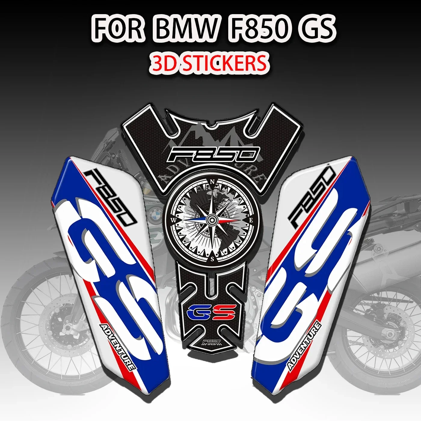 

Motorcycle Stickers and Decal For BMW F850GS Tank Pad Logo Protector Gas Knee Luggage Aluminum Trunk Cases Adventure 2019