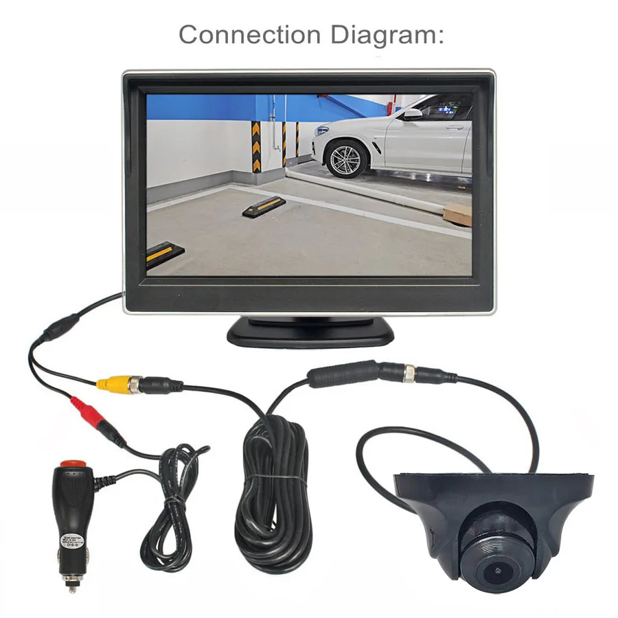 DIY KIT 5inch AHD IPS Car Monitor Rear View Monitor 1080P IP68 Waterproof Starlight Night Vision AHD Backup Car Camera