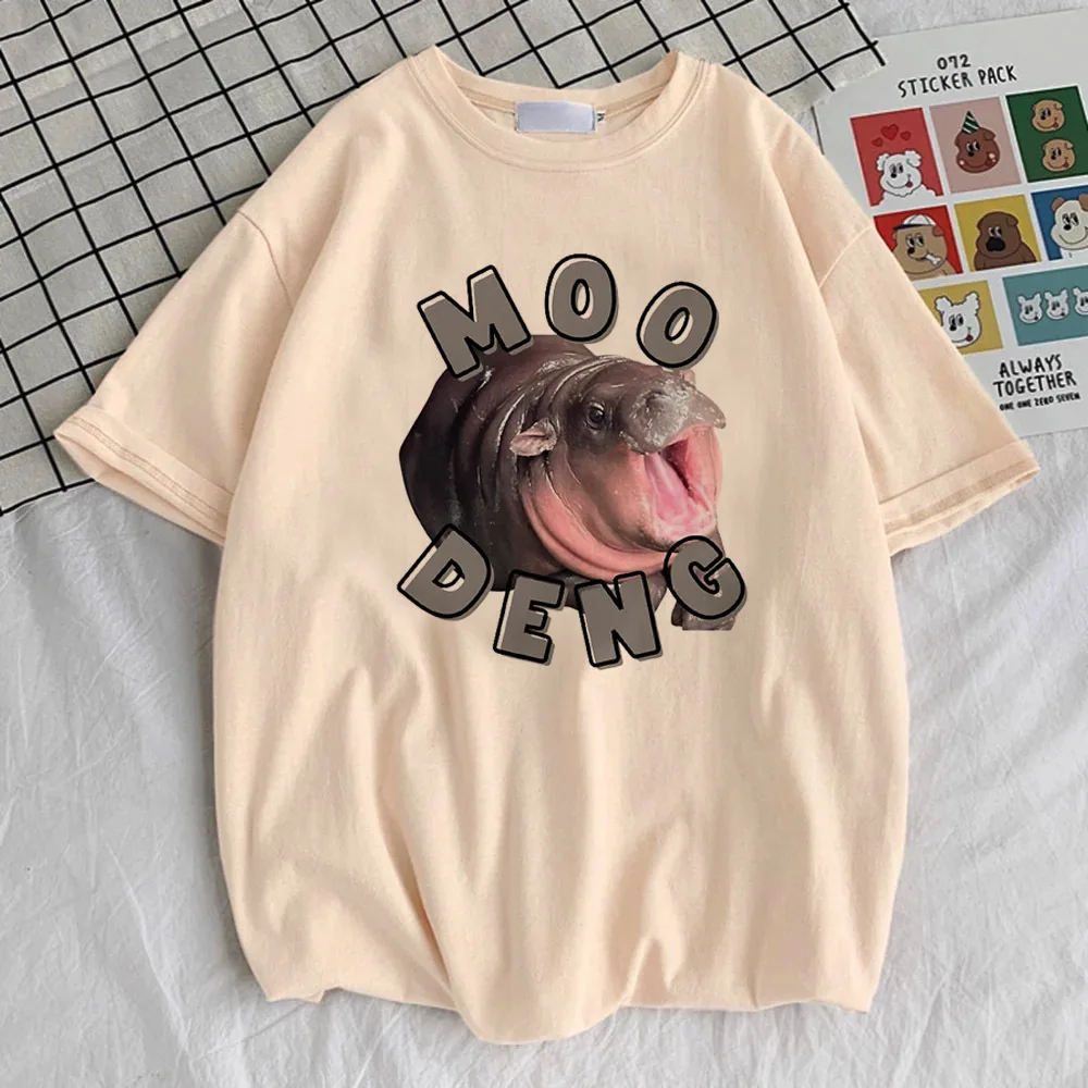 

Moo Deng top tees female Breathable Y2k Vintage Gothic t shirt Pastel Vintage streetwear Classic kawaii anime