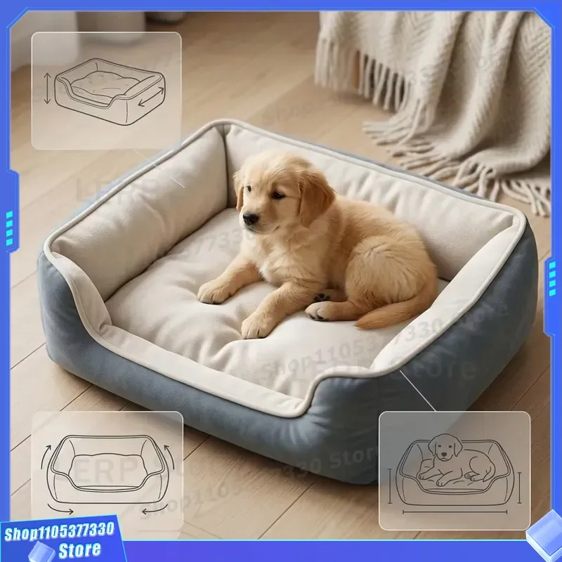 Waterproof Detachable Cover Dog Bed High Rebound Foam Soft Pet Sofa Comfortable Cat Recliner Cushion for Small Medium Pets