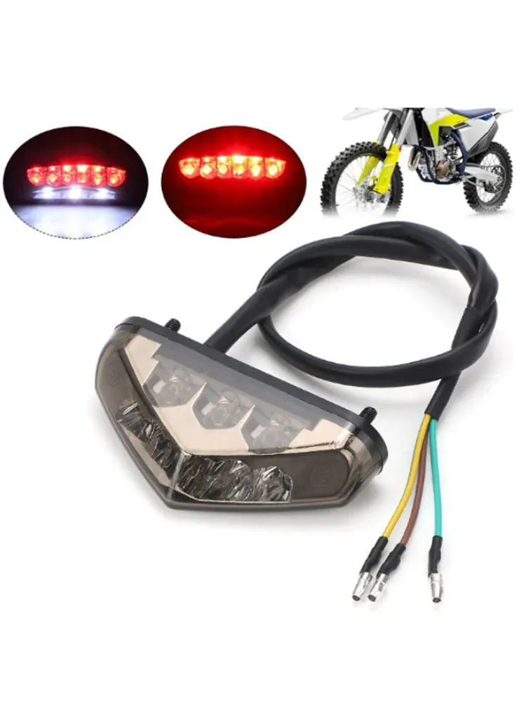 AliExpress NONE Mini Motorcycle LED Tail License Light 12V Rear Brake Lamp For Pit Dirt Bike ATV Chopper Scooter Cruiser Number Plate Taillight