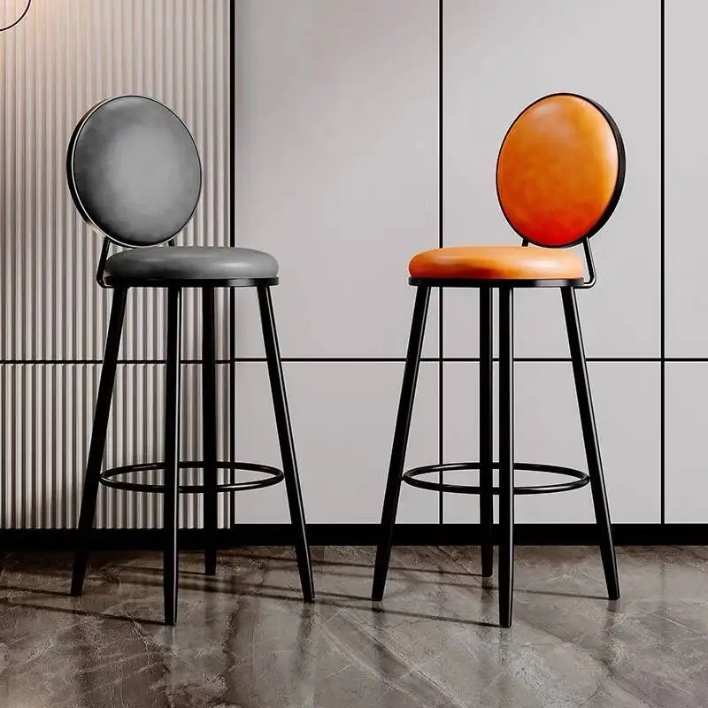 

Nordic Back Bar Chair Simple Modern Relaxing Ergonomic Living Room Bar Stools Designer Aesthetic Chaise De Bar Furniture