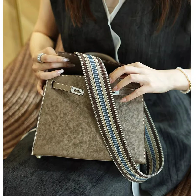 

Холщовый ремешок шириной 5 см в сочетании с быстрой воловьей кожей, подходит для сумки Bolide Evelyne Kelly, аксессуары для сумки на плечо, сделай сам