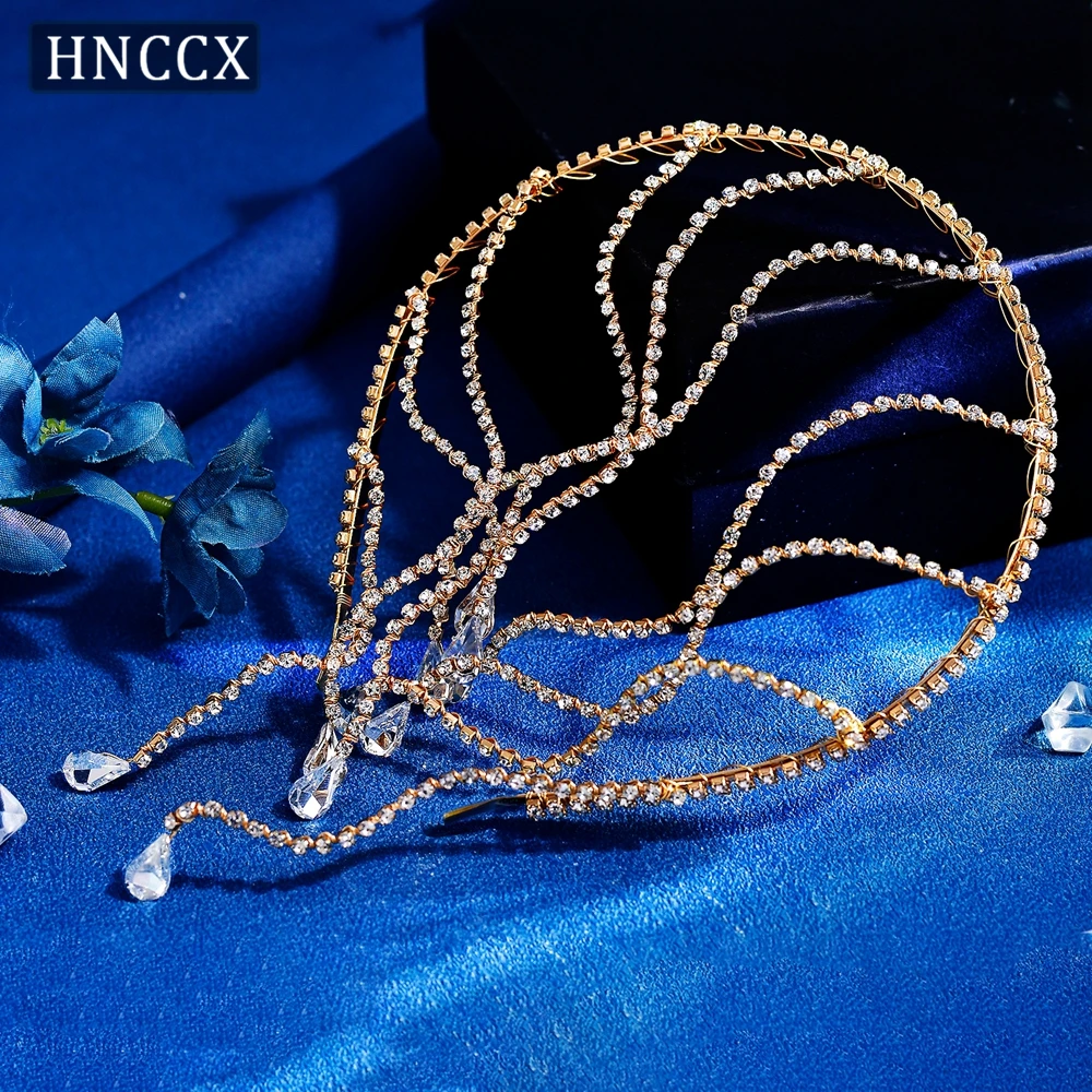 

HNCCX змеиный изгиб со стразами, повязка на голову, украшения для волос, корона невесты, аксессуары для волос, свадебная тиара с кристаллами, вечерние головные уборы CP467