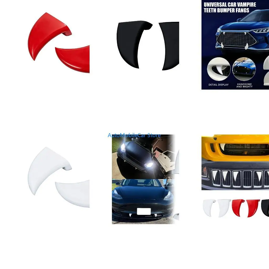G8TE Decorative Auto Car Front Bumper Teeth Design Multiple Color Option Available