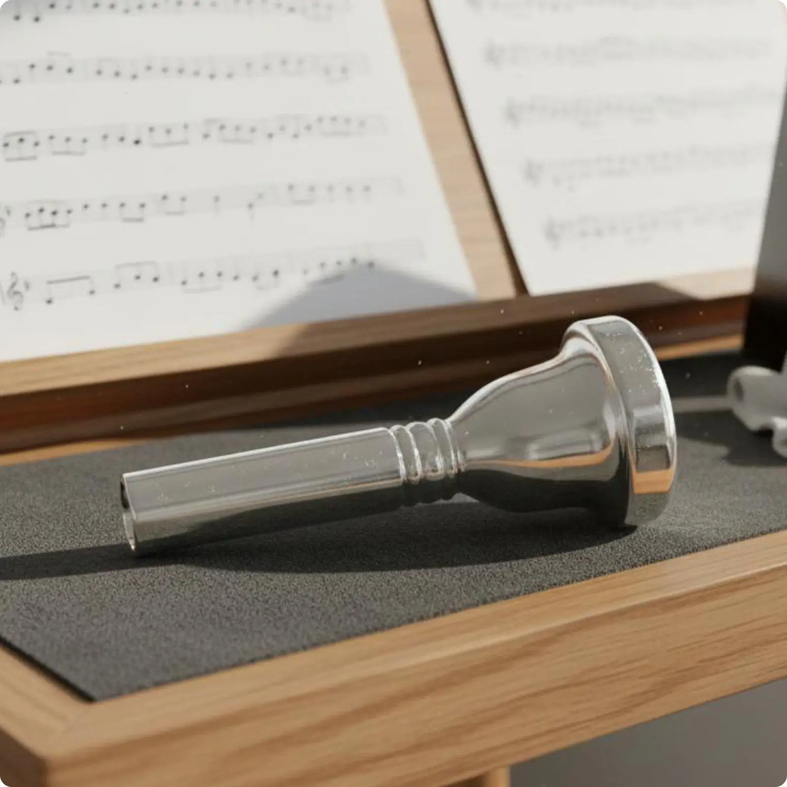 Silver Trombone Mouthpiece Brass Training Insert Embouchure Control Tool Music Accessory for Practice Routine