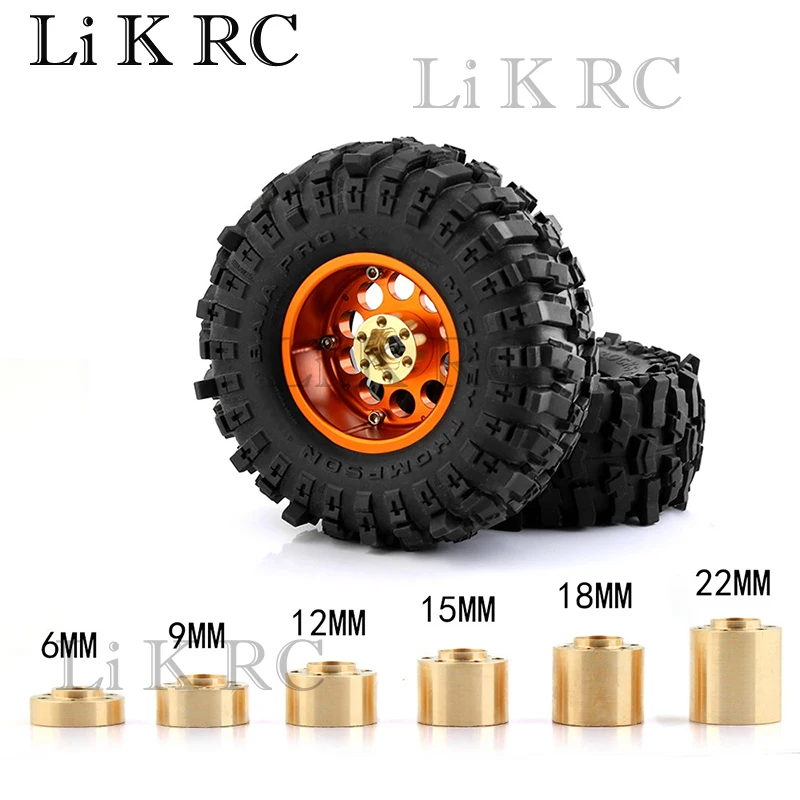 

1.9/2.2Inch Wheels Rim Brass Weights 12mm Wheel Hex Hub Widen Adapter for 1/10 RC Crawler Axial SCX10 Capra TRX4 Counterweight